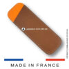 prestige bicolour leather case in brown orange