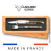 set of 1 laguiole steak knife and 1 fork wenge wood