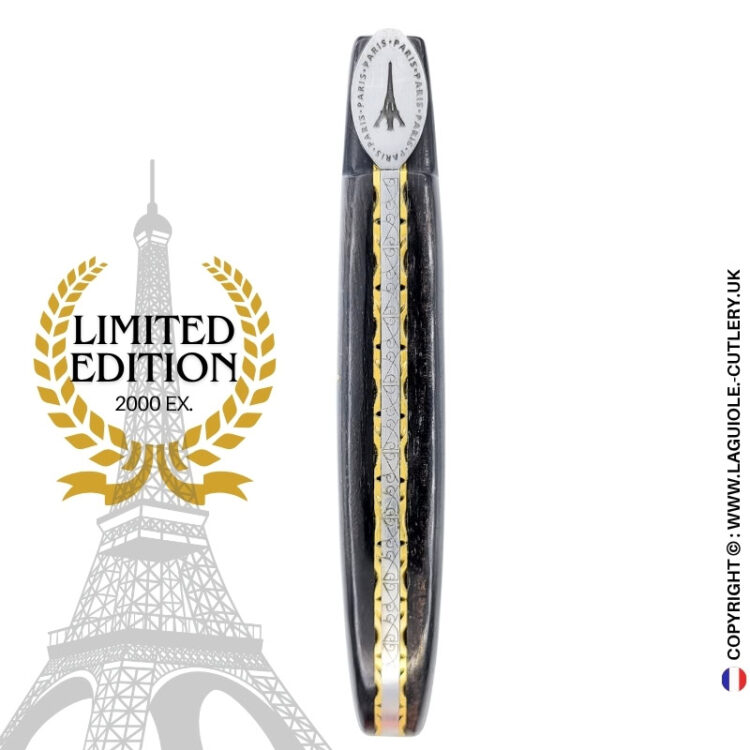 laguiole origine eiffel tower: full handle laguiole knife in ebony wood