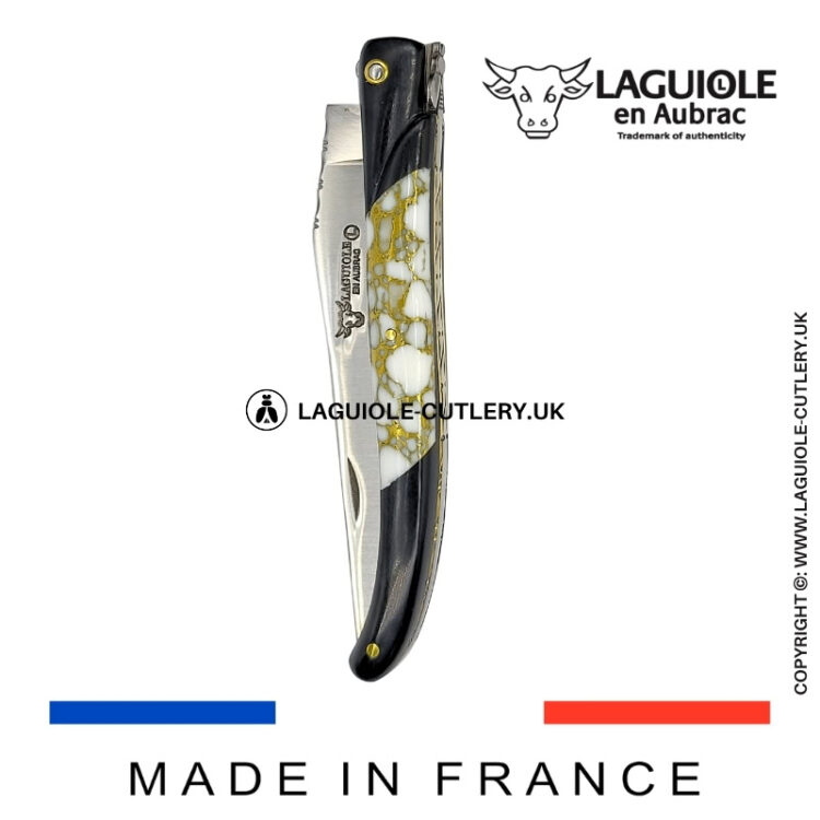 laguiole pocket knife ebony & howlite – nox pretiosa collection