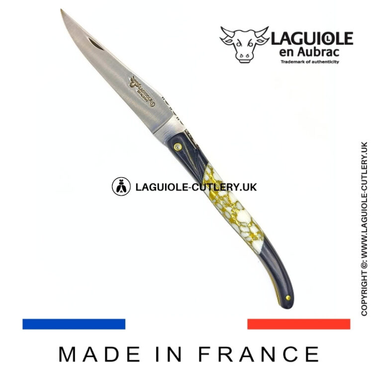 laguiole pocket knife ebony & howlite – nox pretiosa collection