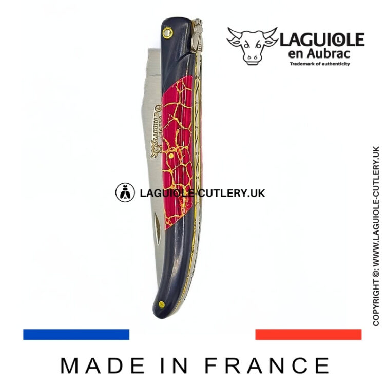 laguiole pocket knife ebony & jasper – nox pretiosa collection