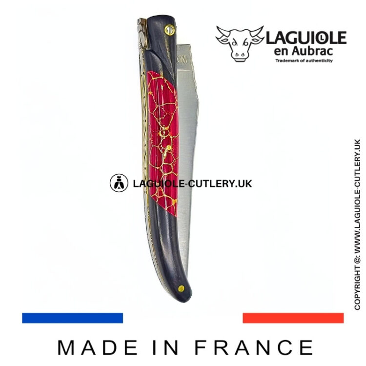 laguiole pocket knife ebony & jasper – nox pretiosa collection