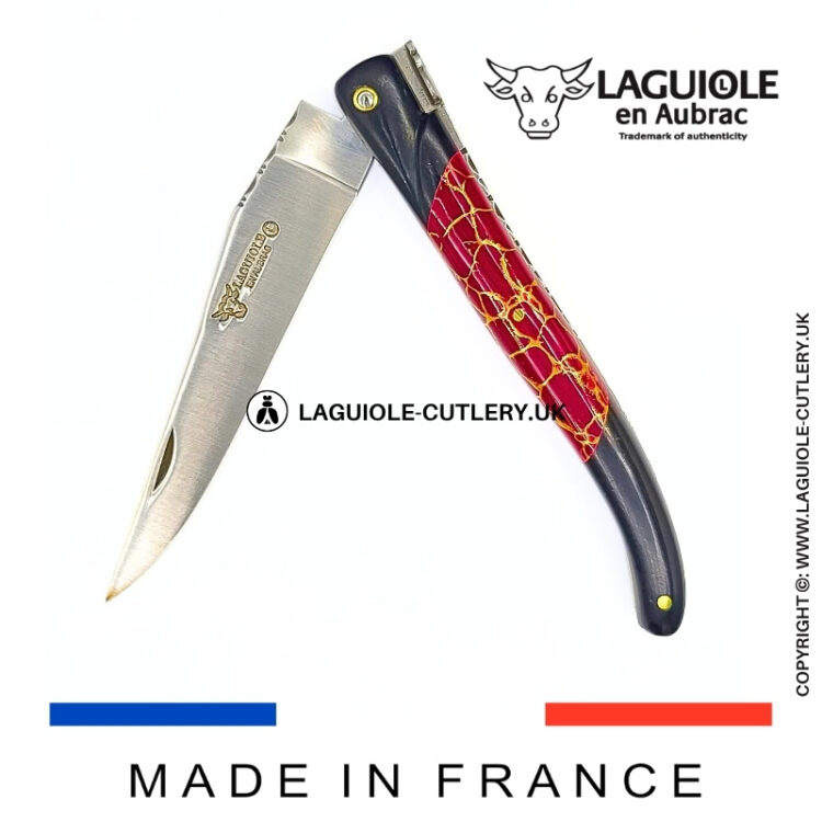 laguiole pocket knife ebony & jasper – nox pretiosa collection