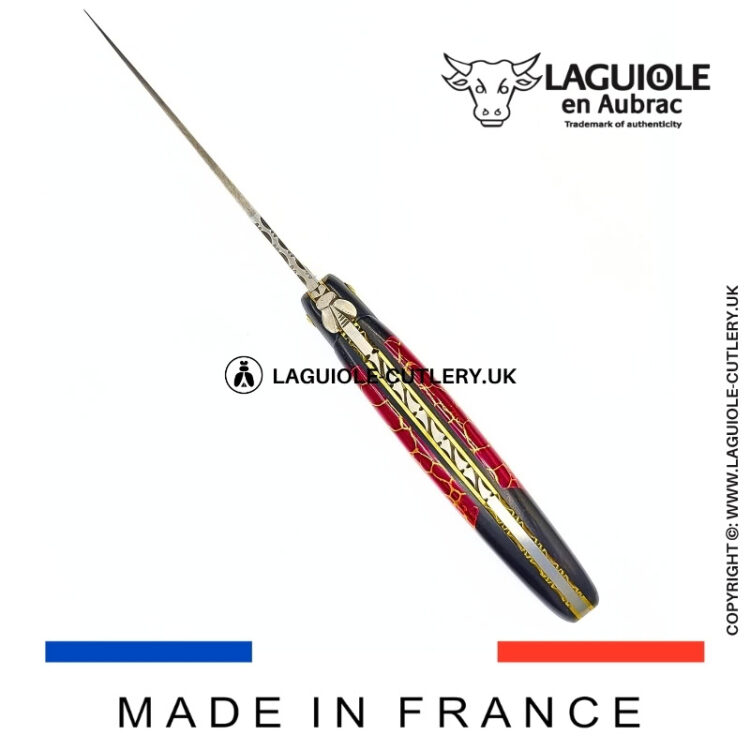laguiole pocket knife ebony & jasper – nox pretiosa collection