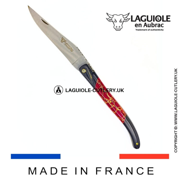 laguiole pocket knife ebony & jasper – nox pretiosa collection