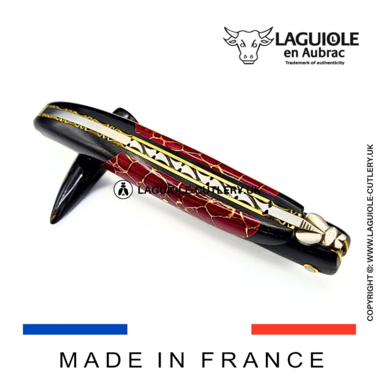 laguiole pocket knife ebony & jasper – nox pretiosa collection