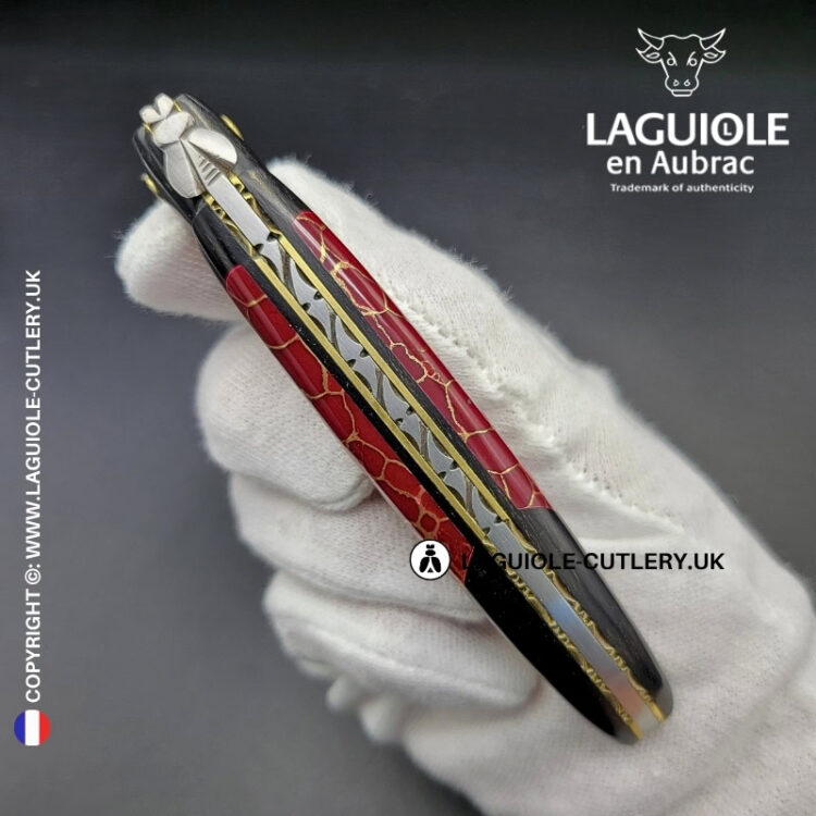 laguiole pocket knife ebony & jasper – nox pretiosa collection