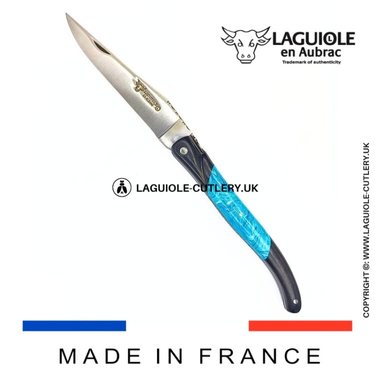 laguiole pocket knife ebony & larimar – nox pretiosa collection