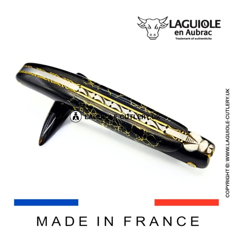 laguiole pocket knife ebony & onyx – nox pretiosa collection