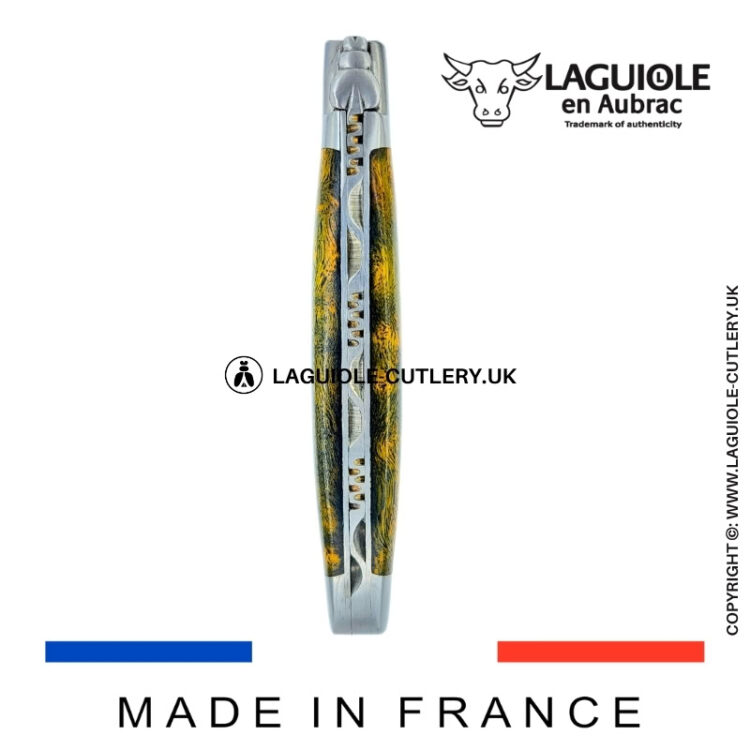 laguiole pocket knife in green cheesewood