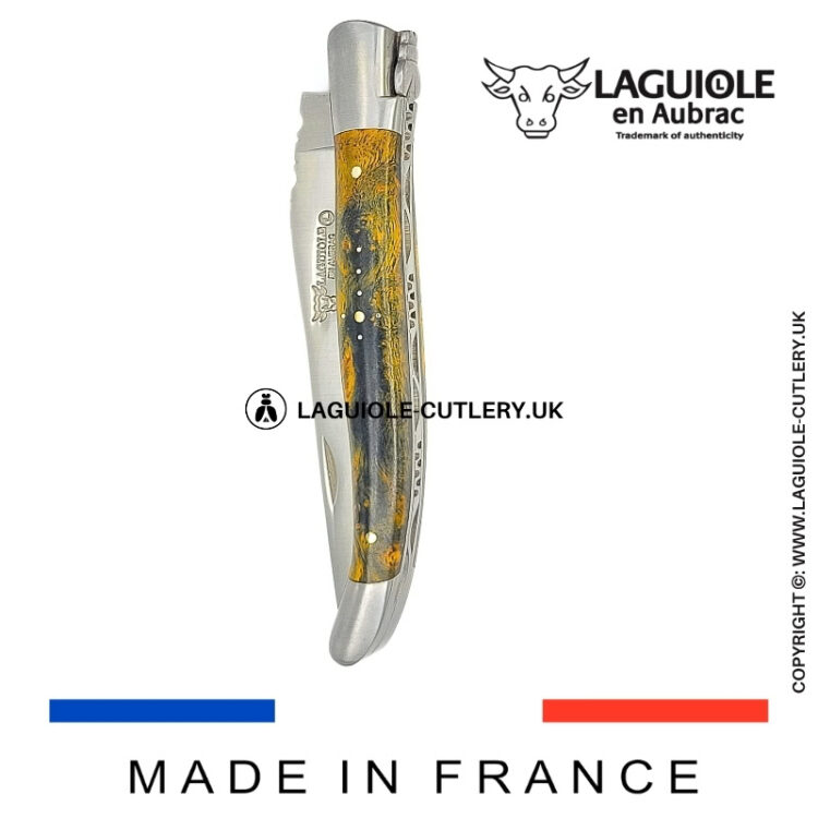 laguiole pocket knife in green cheesewood