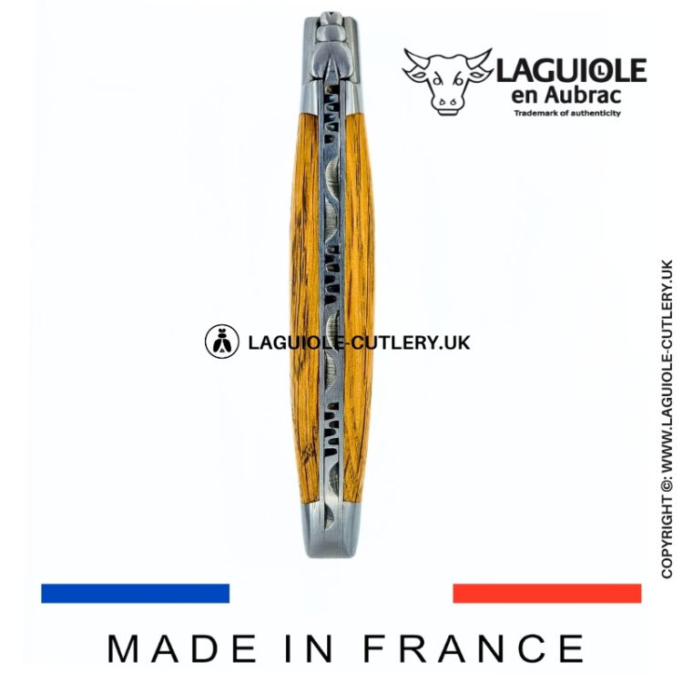 laguiole pocket knife in oak wood