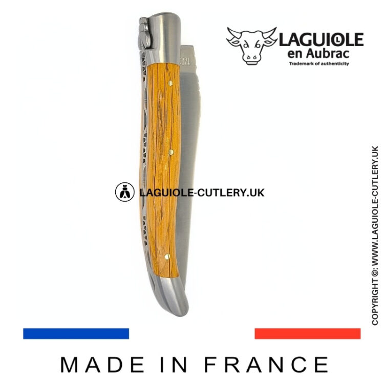 laguiole pocket knife in oak wood