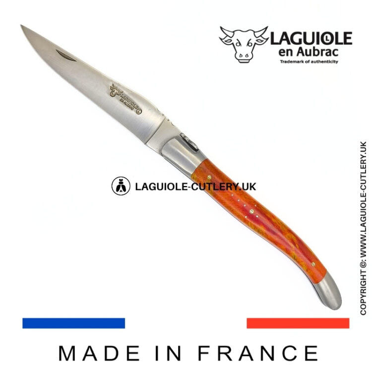 laguiole pocket knife in red cheesewood