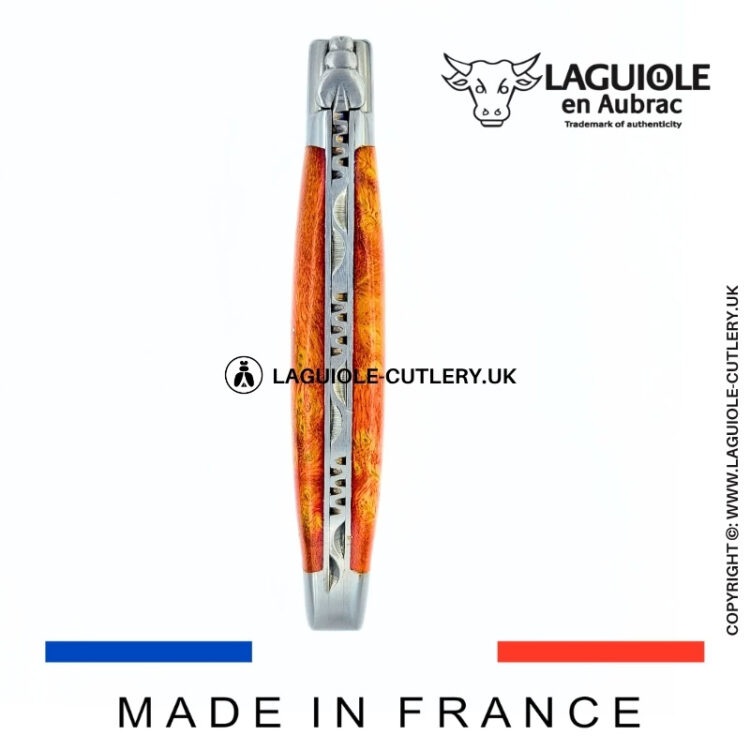 laguiole pocket knife in red cheesewood