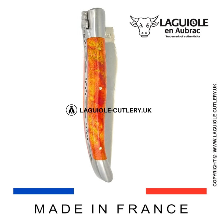 laguiole pocket knife in red cheesewood