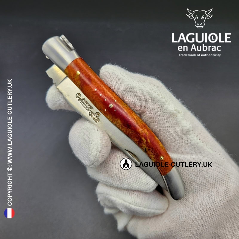 laguiole pocket knife in red cheesewood