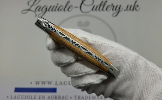 laguiole pocket knife in oak wood