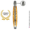 sacred beech: laguiole pocket knife in aubrac beech – hand engraved bee and bolsters
